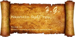 Haustein György névjegykártya
